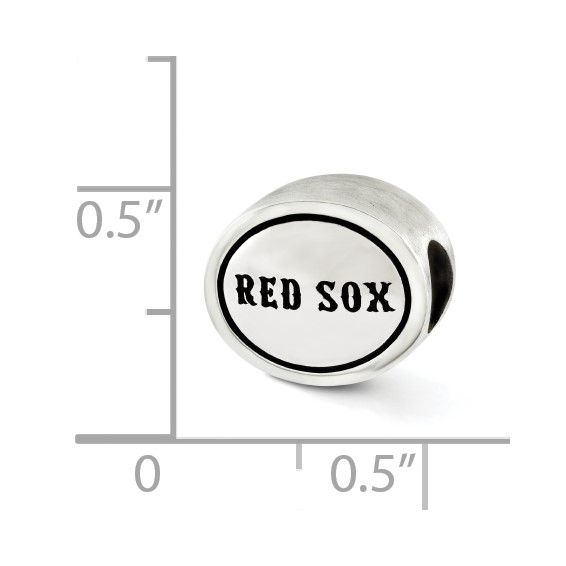 Sterling Silver MLB Siskiyou Buckle Antiqued Boston Red Sox Bead