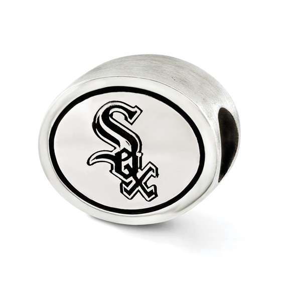 Sterling Silver MLB Siskiyou Buckle Antiqued Chicago White Sox Bead