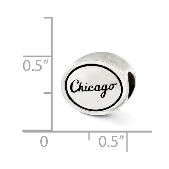 Sterling Silver MLB Siskiyou Buckle Antiqued Chicago White Sox Bead