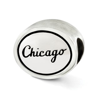 Sterling Silver MLB Siskiyou Buckle Antiqued Chicago White Sox Bead
