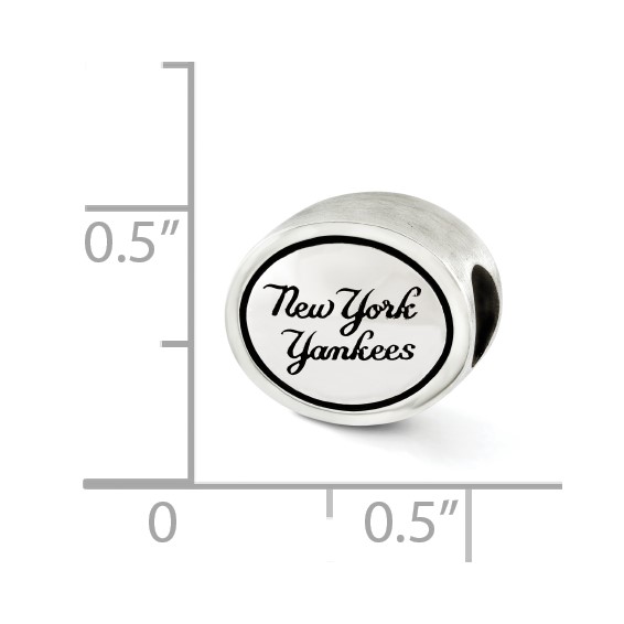 Sterling Silver MLB Siskiyou Buckle Antiqued New York Yankees Bead