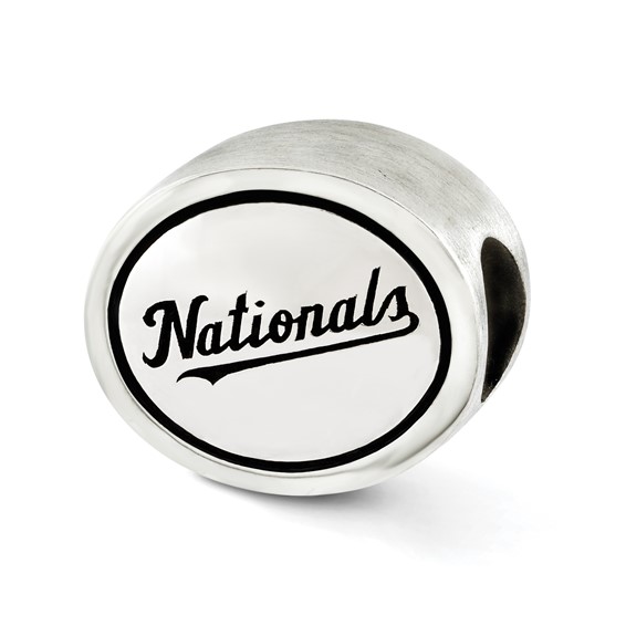 Sterling Silver MLB Siskiyou Buckle Antiqued Washington Nationals Bead