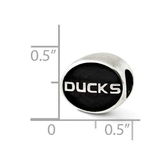 Sterling Silver Antiqued University of Oregon Collegiate Bead