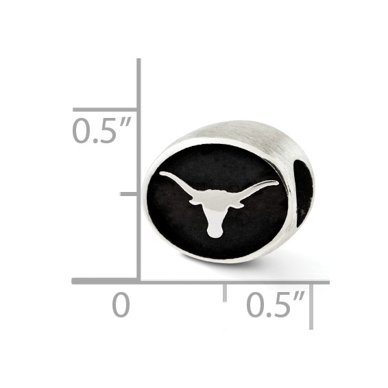 Sterling Silver Antiqued University of Texas Collegiate Bead
