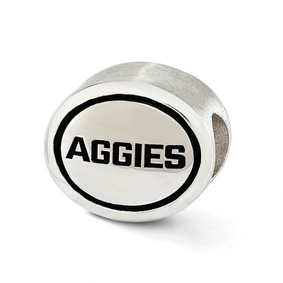 Sterling Silver Antiqued Utah State University Collegiate Bead