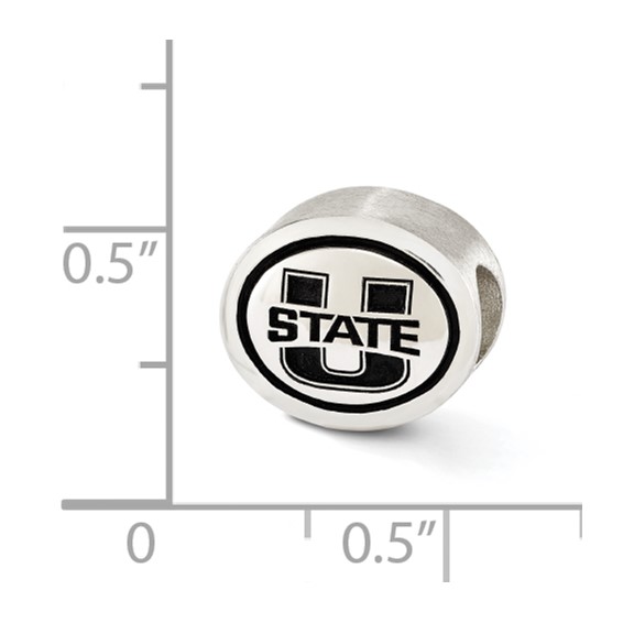 Sterling Silver Antiqued Utah State University Collegiate Bead