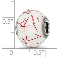 Sterling Silver Reflections White with RedConfetti Glass Bead view 4