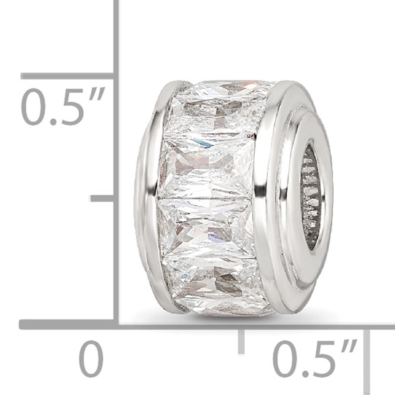 Sterling Silver Reflections Clear CZ Bead