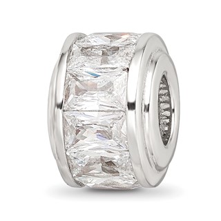 Sterling Silver Reflections Clear CZ Bead