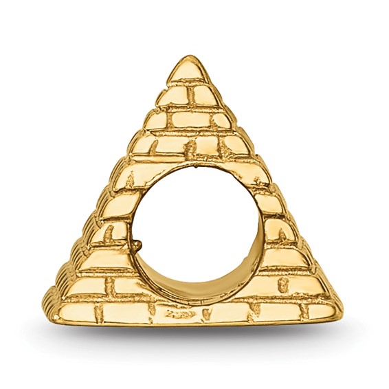 Sterling Silver Gold-plated Reflections Pyramid Bead