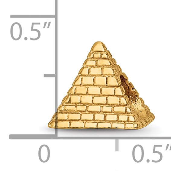 Sterling Silver Gold-plated Reflections Pyramid Bead