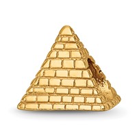 Sterling Silver Gold-plated Reflections Pyramid Bead view 1