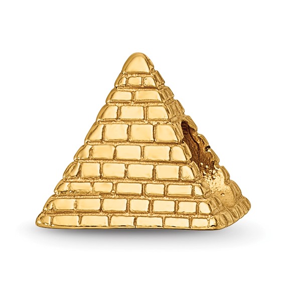 Sterling Silver Gold-plated Reflections Pyramid Bead
