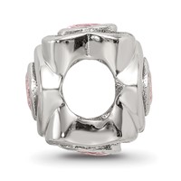 Sterling Silver Reflections Pink CZ Heart Bead view 2