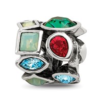 Sterling Silver Reflections Crystals Bead view 1