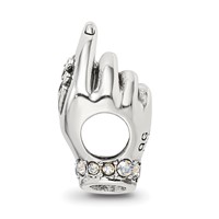 Sterling Silver Reflections Crystals Mother & Child Hand Bead view 2