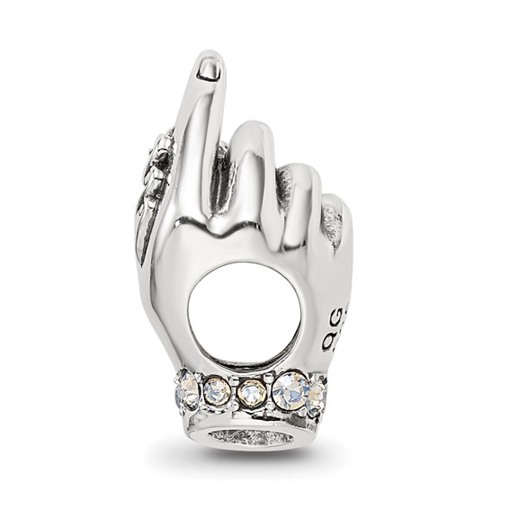 Sterling Silver Reflections Crystals Mother & Child Hand Bead