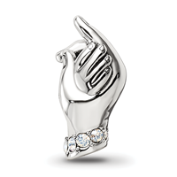Sterling Silver Reflections Crystals Mother & Child Hand Bead view 3