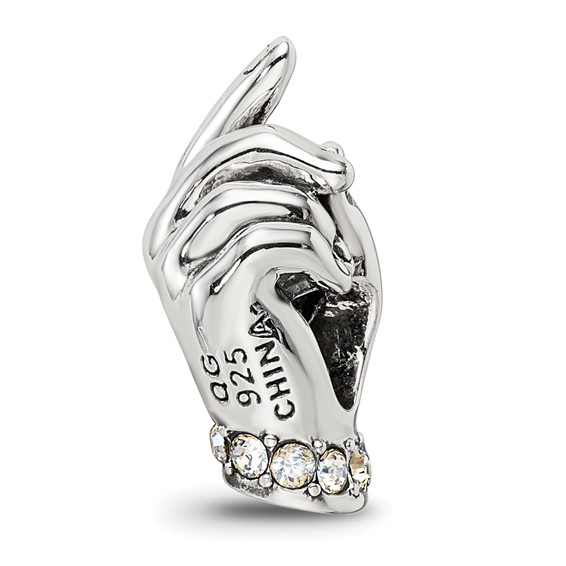 Sterling Silver Reflections Crystals Mother & Child Hand Bead