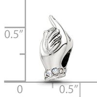 Sterling Silver Reflections Crystals Mother & Child Hand Bead view 4