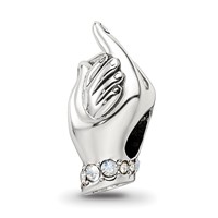 Sterling Silver Reflections Crystals Mother & Child Hand Bead view 1