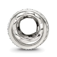 Sterling Silver Reflections with Crystals Heart Spinner Bea view 2