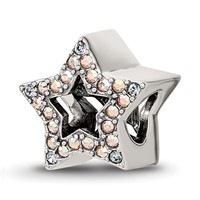 Sterling Silver Reflections Crystal Star Bead view 1