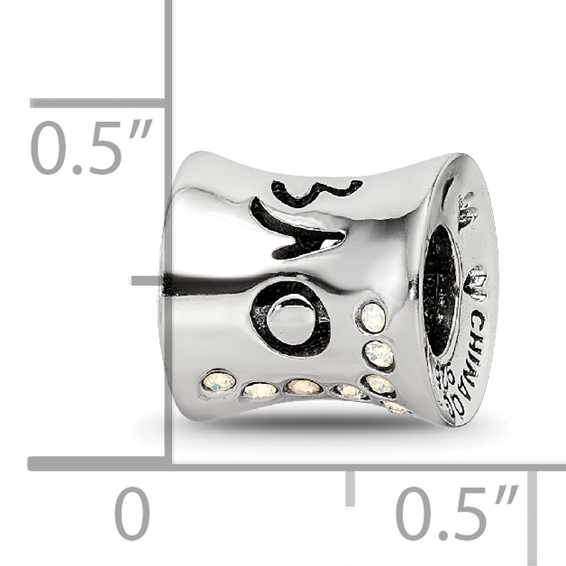 Sterling Silver Reflections Crystal Love Bead