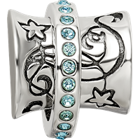 Sterling Silver Reflections Crystals Nouveau Spinner Bead view 3