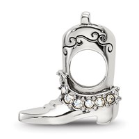 Sterling Silver Reflections Crystals Boot Bead view 2