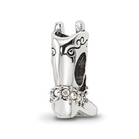 Sterling Silver Reflections Crystals Boot Bead view 5