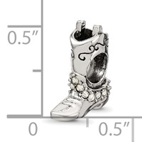 Sterling Silver Reflections Crystals Boot Bead view 4