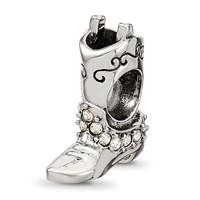 Sterling Silver Reflections Crystals Boot Bead view 1