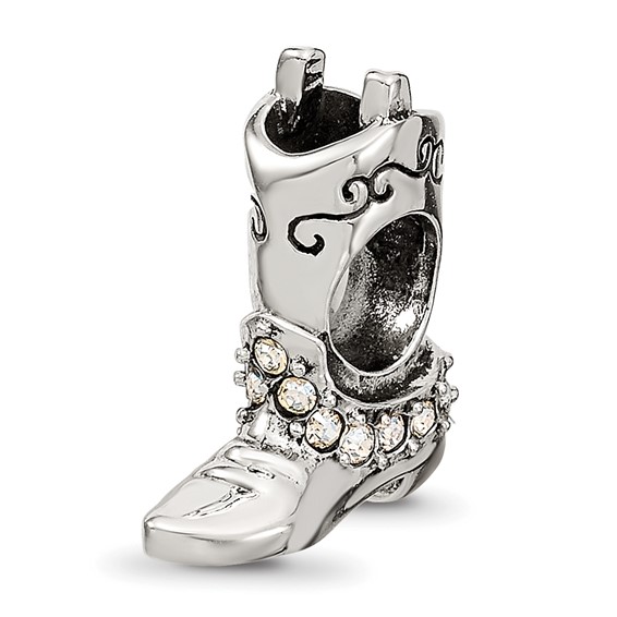 Sterling Silver Reflections Crystals Boot Bead