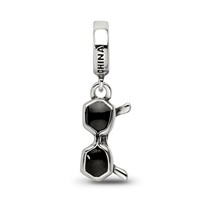 Sterling Silver Reflections Black Enamel Sunglasses Dangle Bead view 3