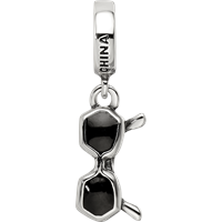 Sterling Silver Reflections Black Enamel Sunglasses Dangle Bead view 4