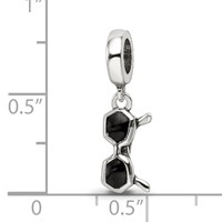 Sterling Silver Reflections Black Enamel Sunglasses Dangle Bead view 5