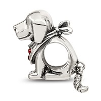 Sterling Silver Reflections Crystal Dog Bead view 2