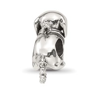 Sterling Silver Reflections Crystal Dog Bead view 5