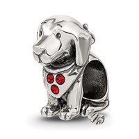 Sterling Silver Reflections Crystal Dog Bead view 1