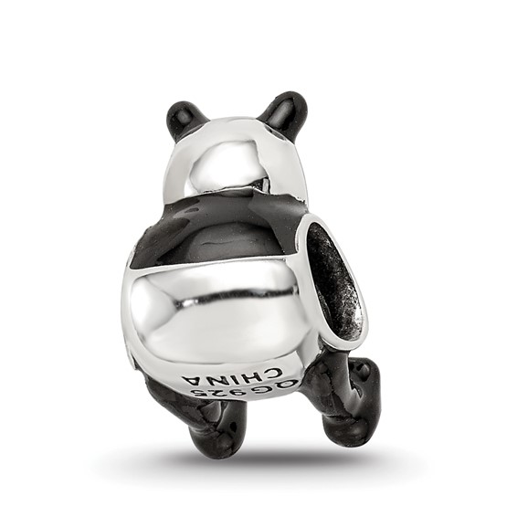 Sterling Silver Reflections Black Enamel Mama Panda Bead
