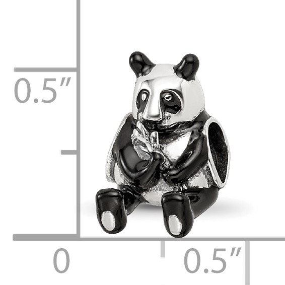 Sterling Silver Reflections Black Enamel Mama Panda Bead