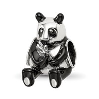 Sterling Silver Reflections Black Enamel Mama Panda Bead view 1