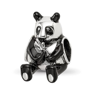 Sterling Silver Reflections Black Enamel Mama Panda Bead