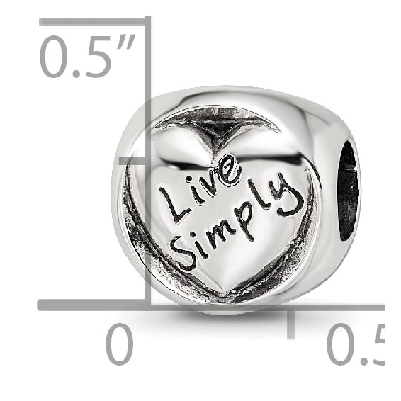 Sterling Silver Reflections Live Simply Trilogy Bead