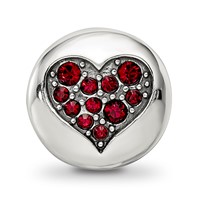 Sterling Silver Reflections Jan Red Crystal Faith Heart Bead view 3