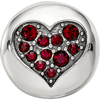Sterling Silver Reflections Jan Red Crystal Faith Heart Bead view 4