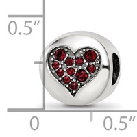 Sterling Silver Reflections Jan Red Crystal Faith Heart Bead view 5