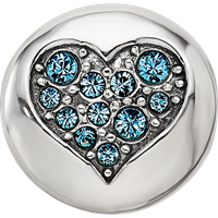 Sterling Silver Reflections Mar Blue Crystal Courage Heart Bead view 4