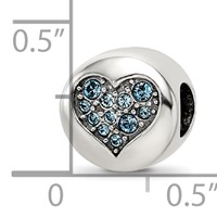 Sterling Silver Reflections Mar Blue Crystal Courage Heart Bead view 5